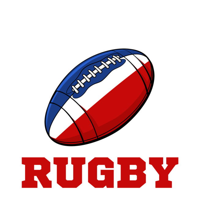 France Rugby Ball T-Shirt (Blue)